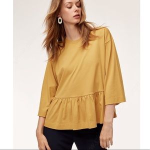 Aritzia Wilfred Abrielle Shirt Gold Yellow